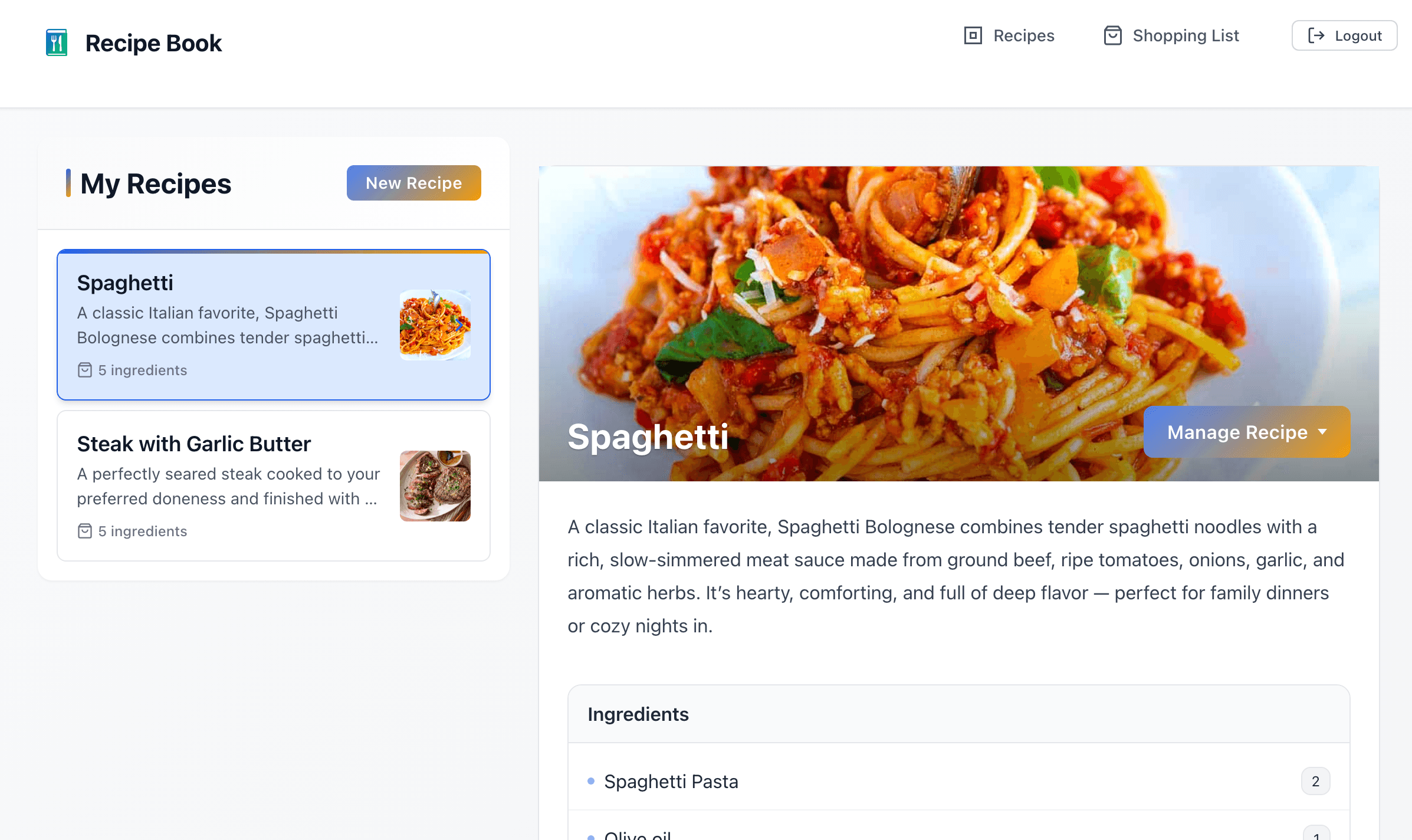 Recipe Book App preview